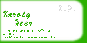 karoly heer business card